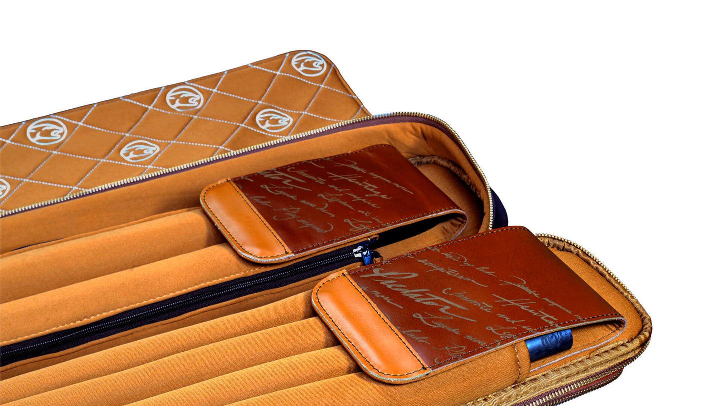 Predator Limited Edition Legacy Pool Cue Case - Light Brown - 2 Butts x 4 Shafts