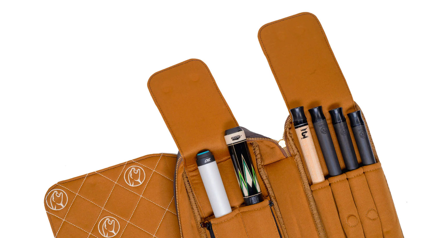 Predator Limited Edition Legacy Pool Cue Case - Light Brown - 2 Butts x 4 Shafts