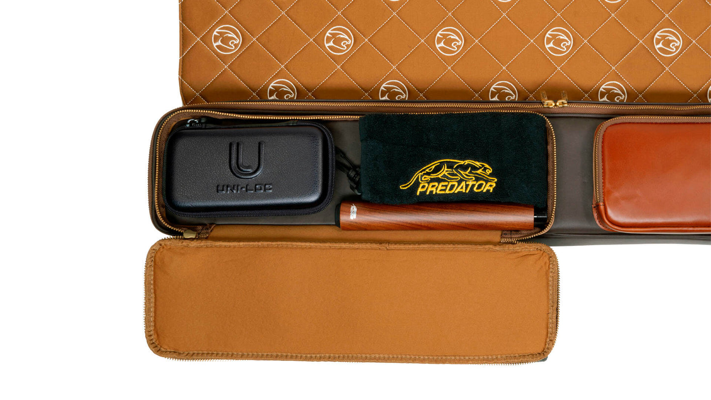 Predator Limited Edition Legacy Pool Cue Case - Light Brown - 2 Butts x 4 Shafts