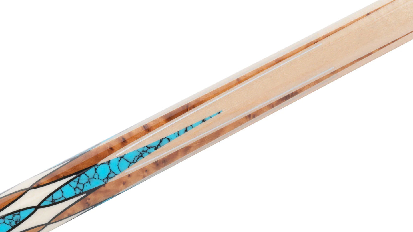 Predator Virtuoso Curly Maple/Turquoise No Wrap Pool Cue