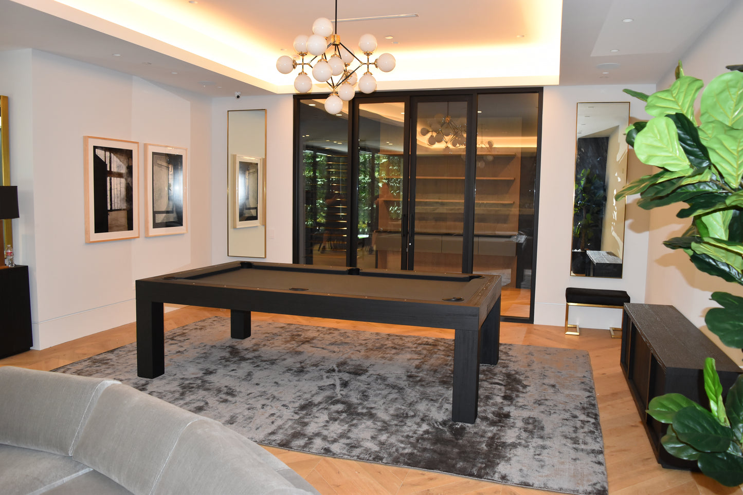 Bellagio Pool Table Black Wire Brushed