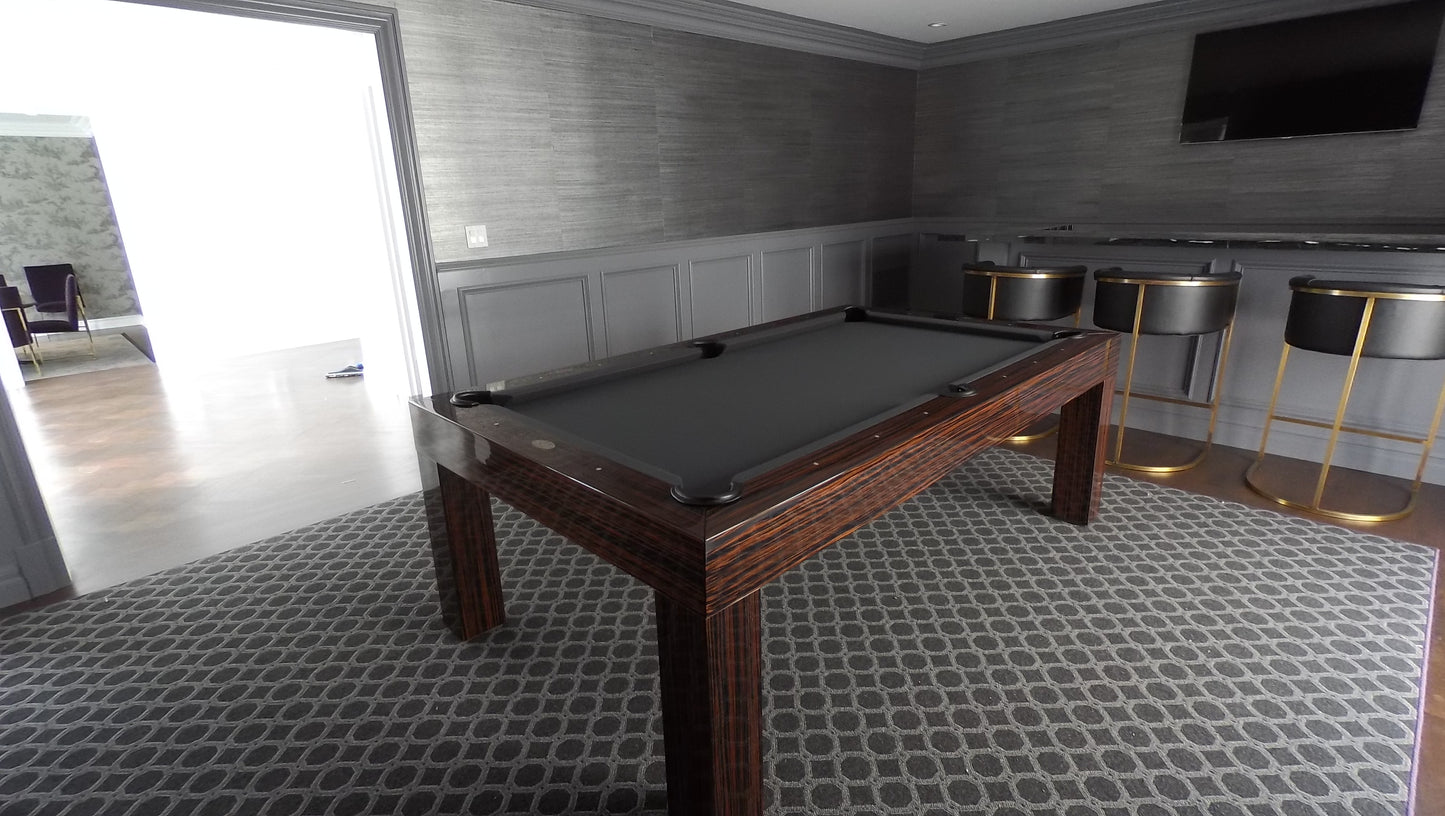 Bellagio Pool Table Macassar Piano Finish