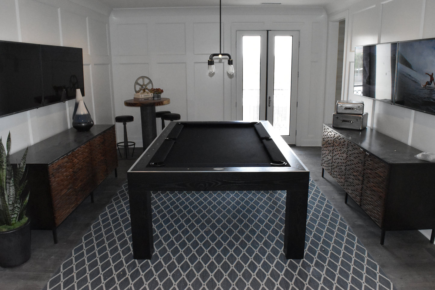 Bellagio Pool Table Oak Black