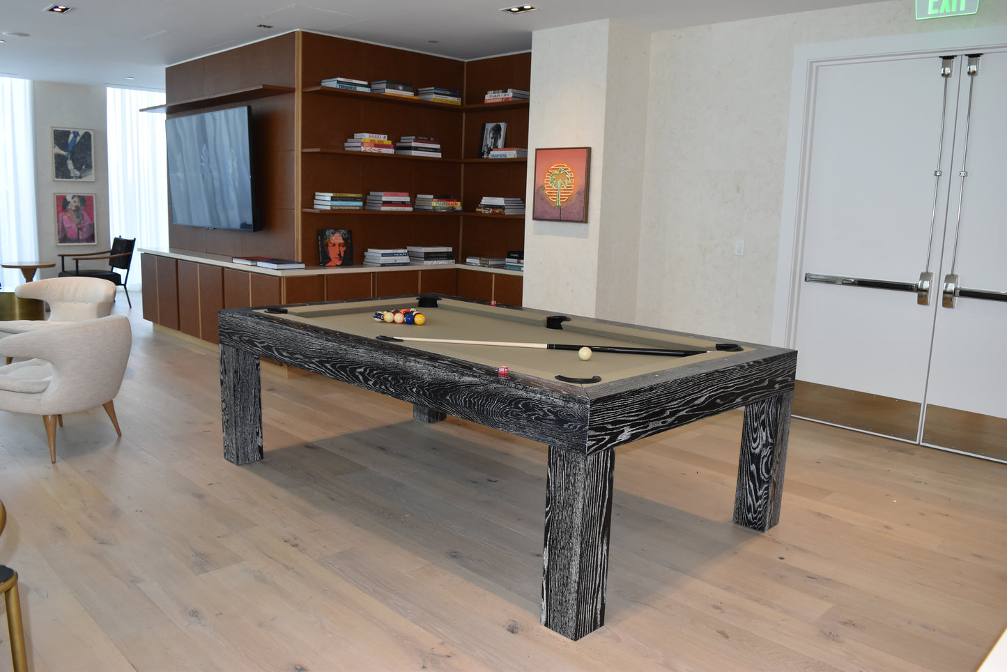 Bellagio Pool Table Oak Black Wash