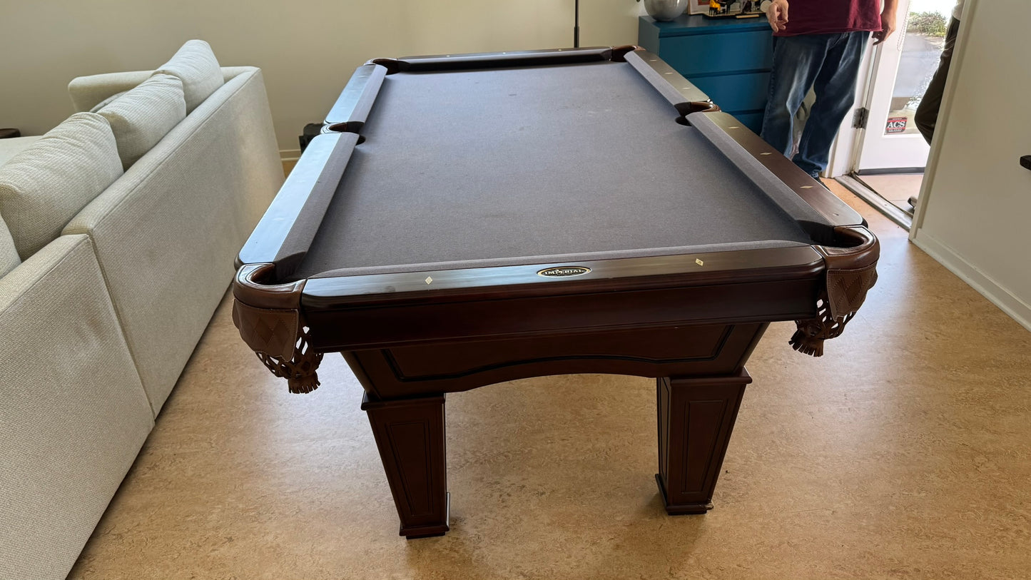 USED 7 ft Imperial Pool Table Walnut Finish