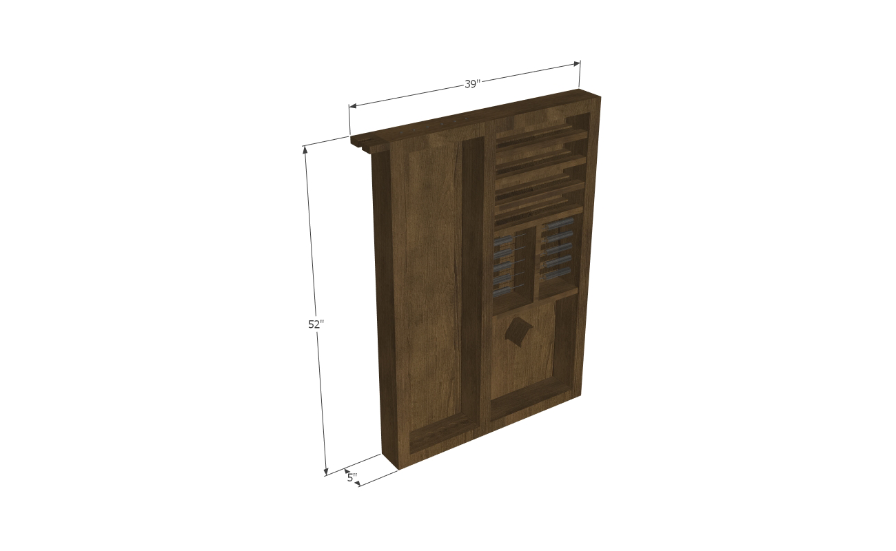 Lounge Modern Wall Cue Rack Combination