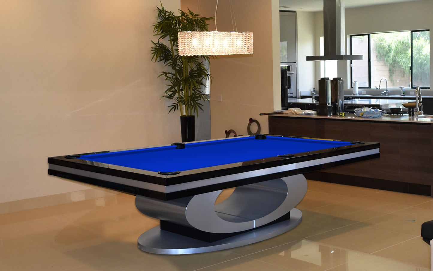 Oval Pool Table