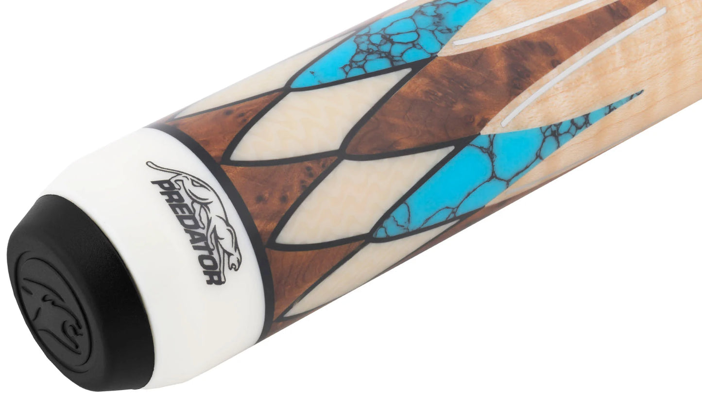 Predator Virtuoso Curly Maple/Turquoise No Wrap Pool Cue