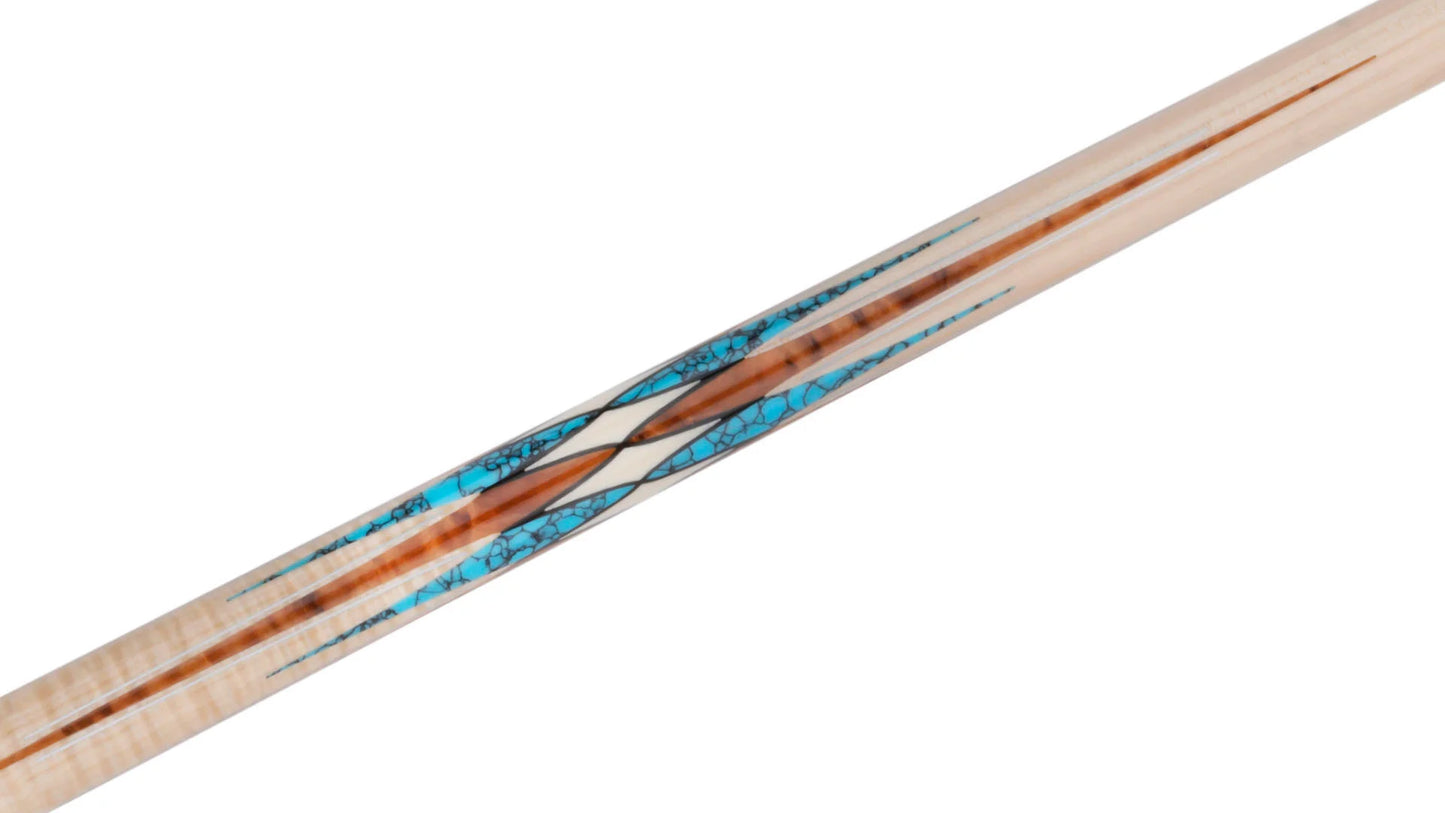 Predator Virtuoso Curly Maple/Turquoise No Wrap Pool Cue