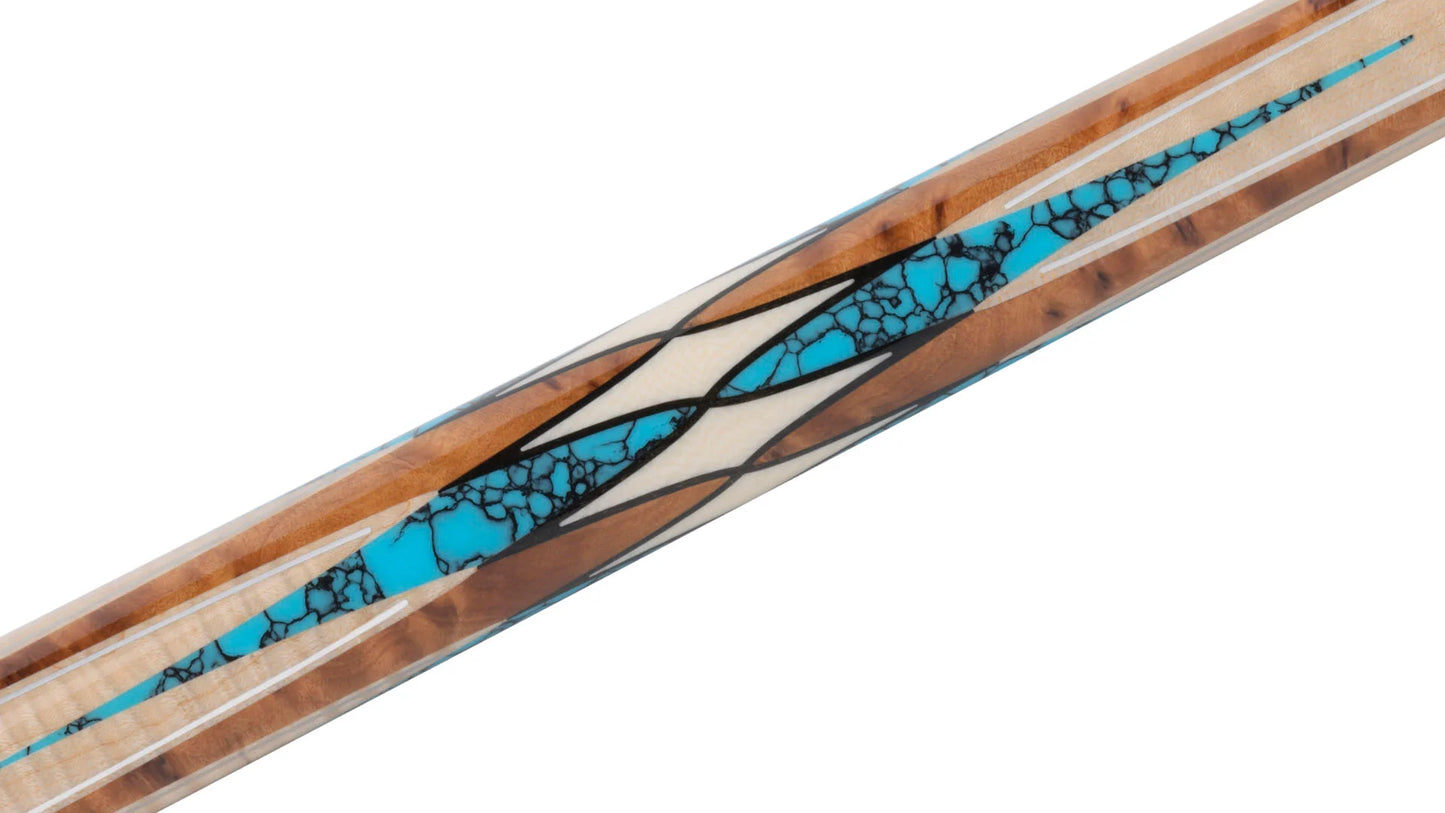 Predator Virtuoso Curly Maple/Turquoise No Wrap Pool Cue