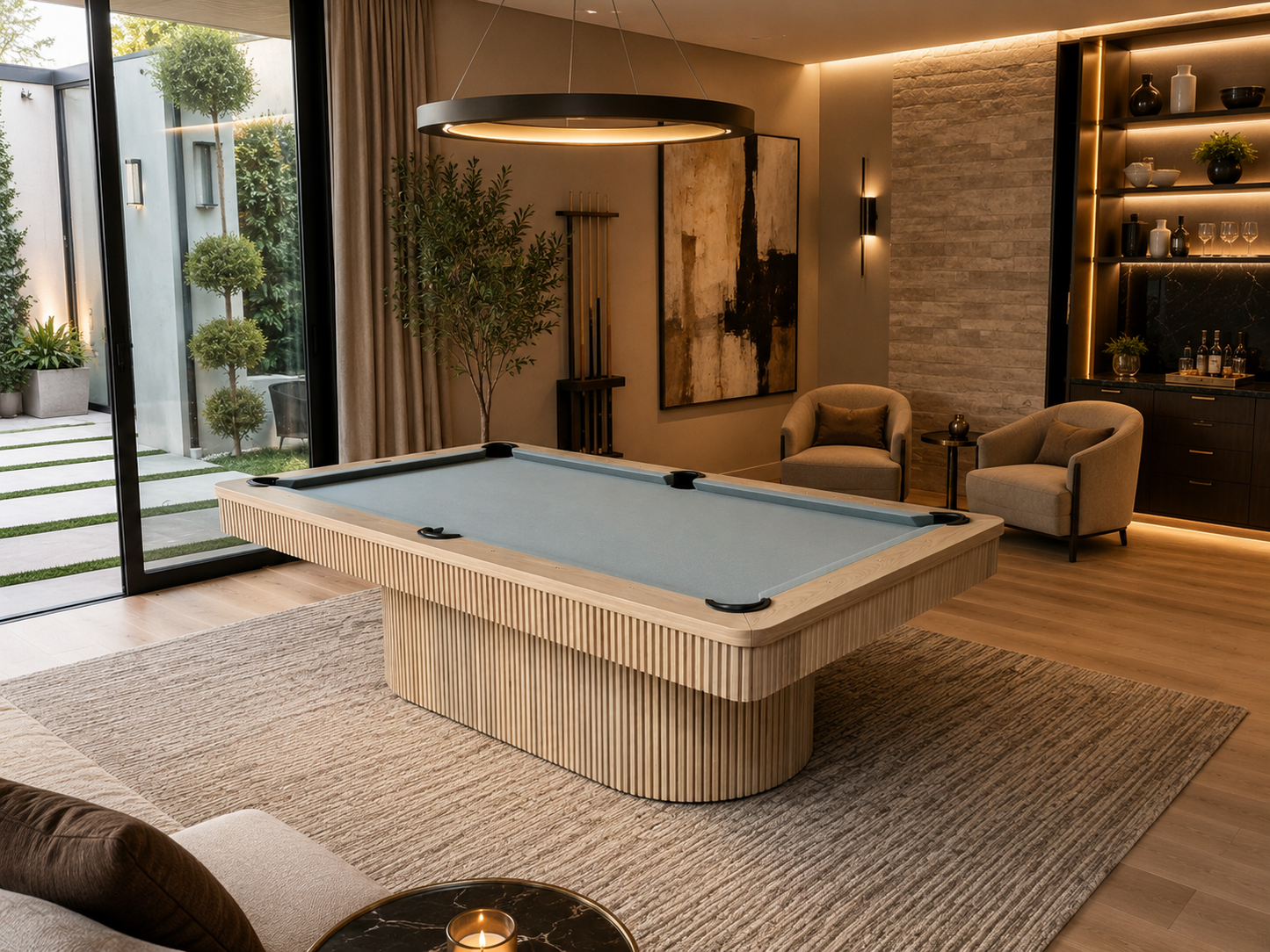 Byron Modern Pool Table Light Oak