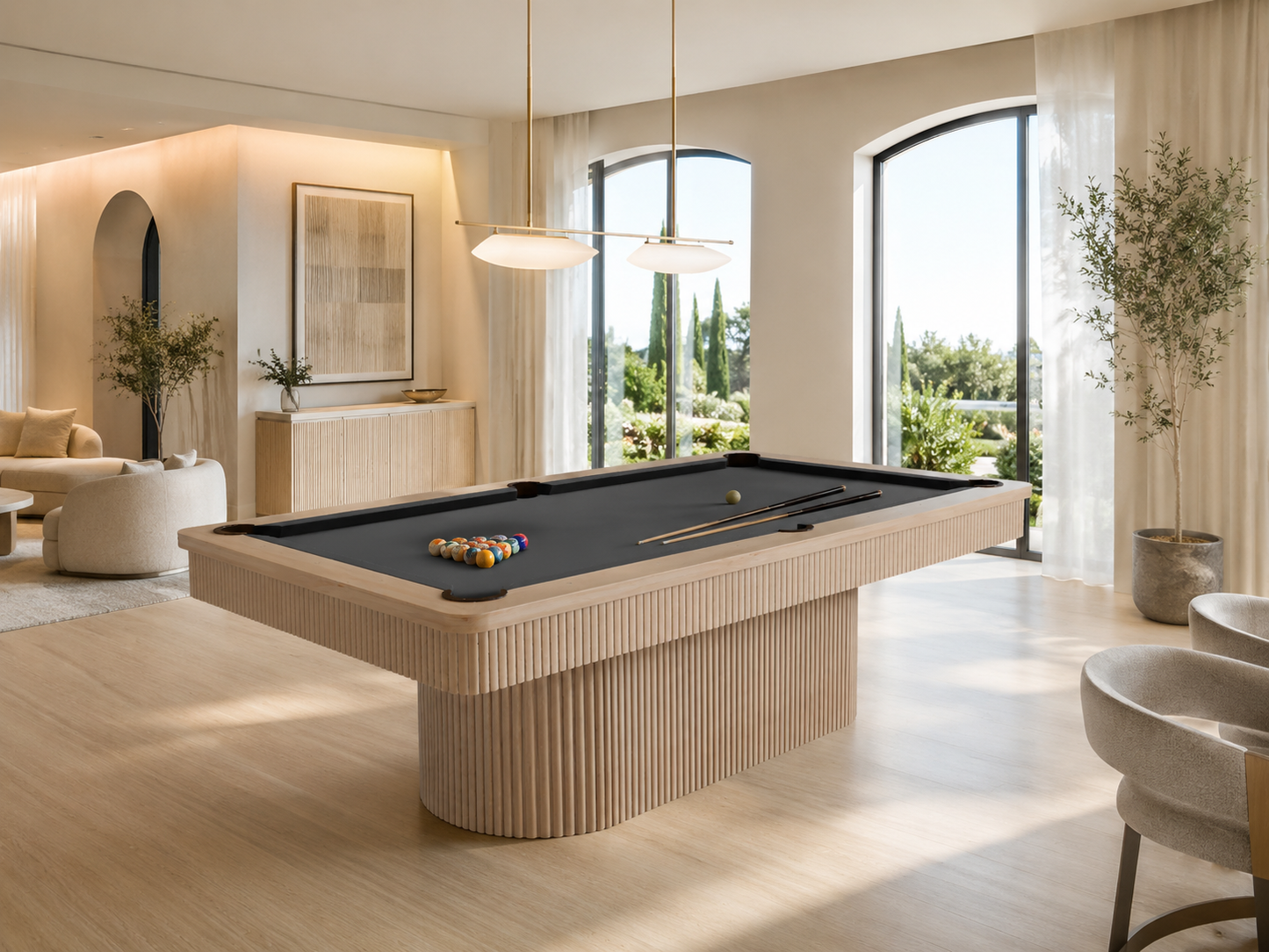 Byron Modern Pool Table Light Oak