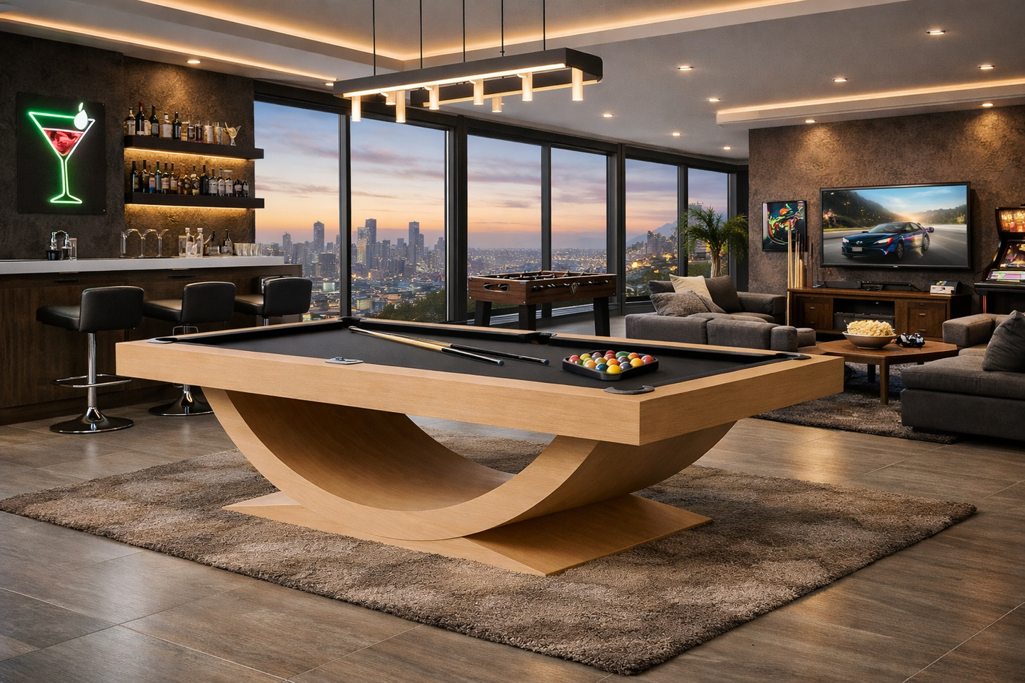 Halo Pool Table Square Rails