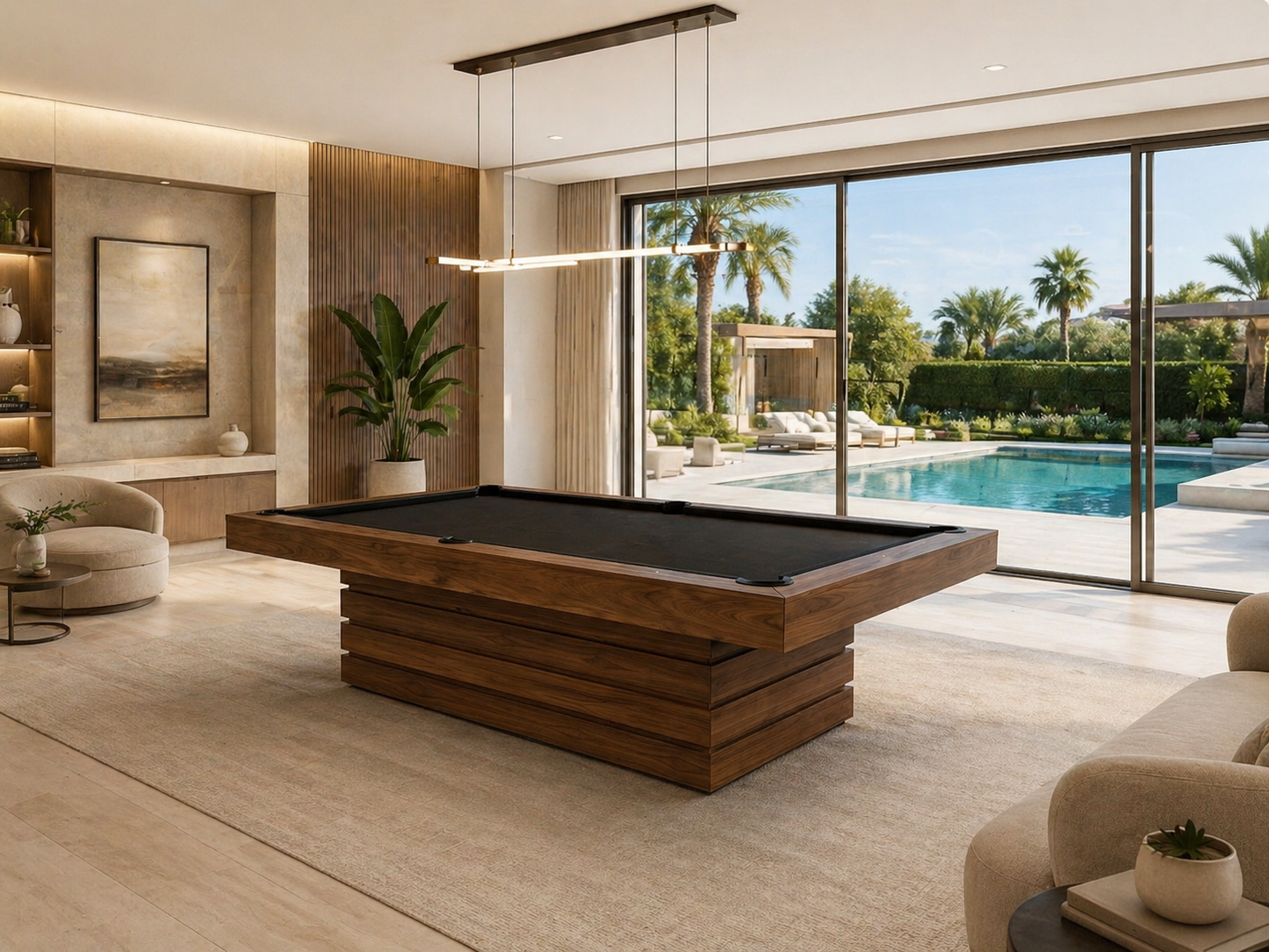 Hermosa Pool Table Teak Wood
