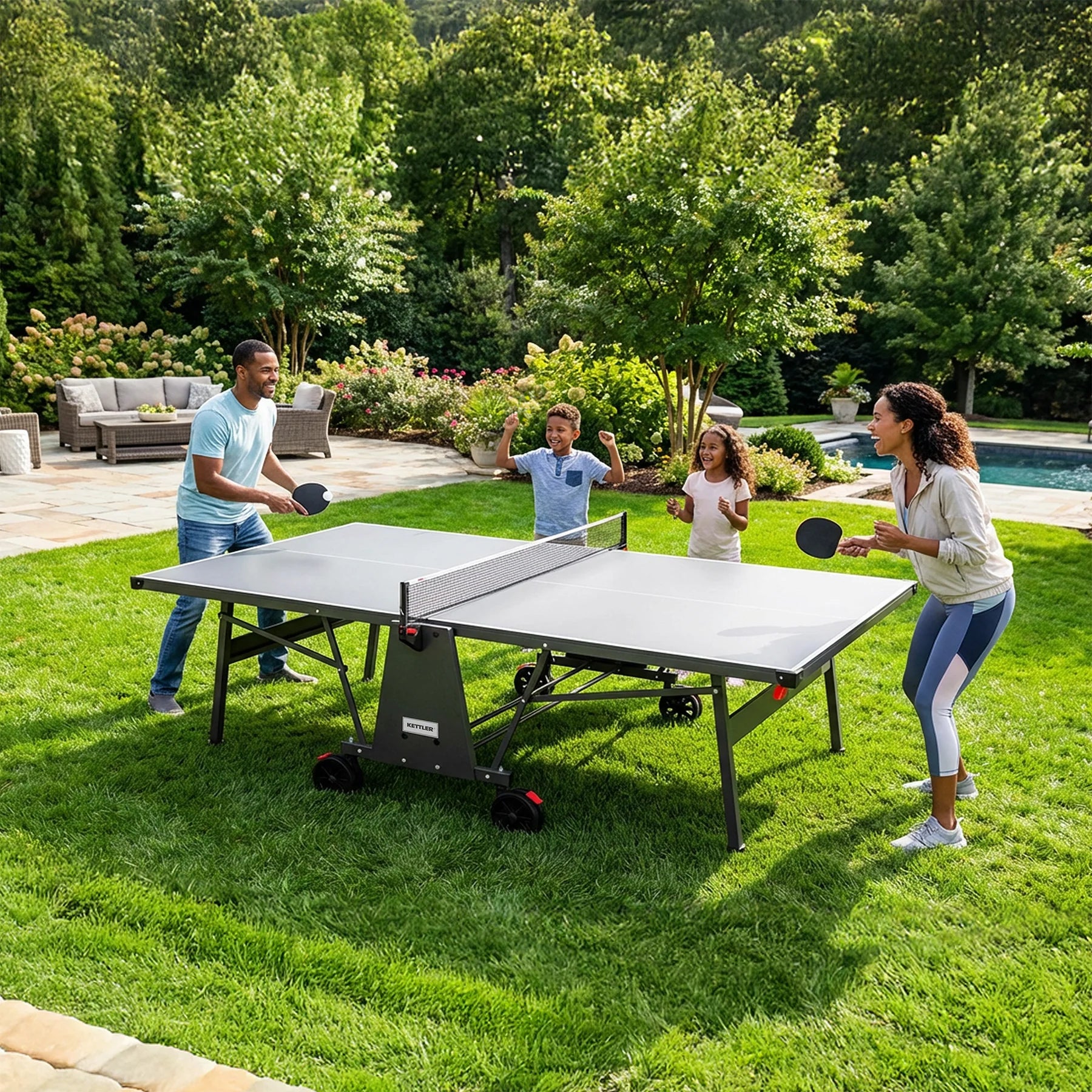 Monaco Outdoor Table Tennis Table 2-Player Bundle: B A Billiards