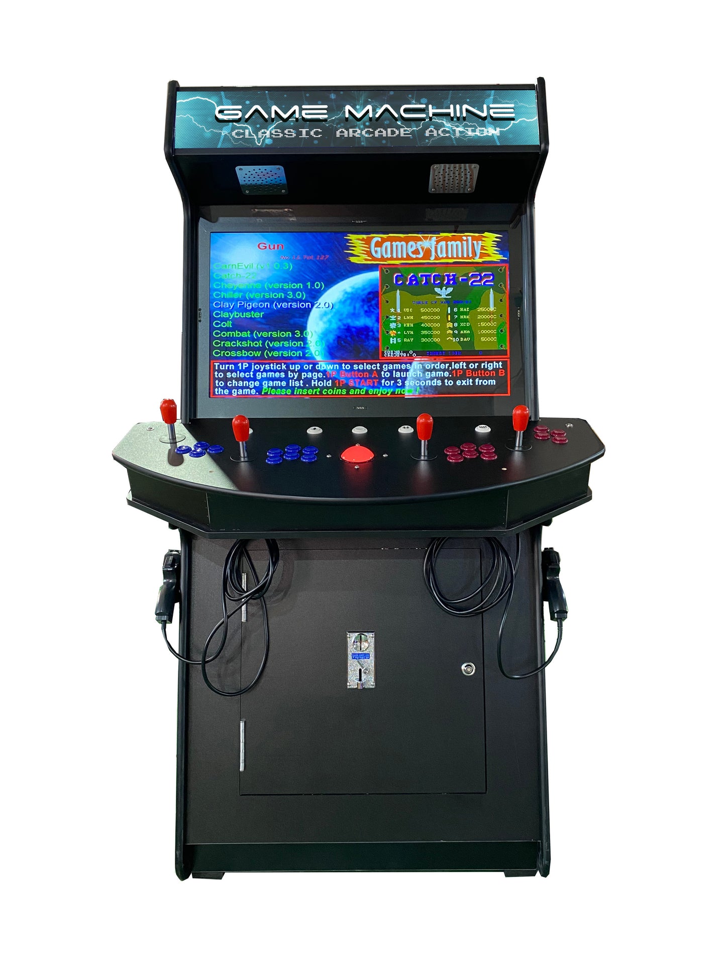 4500 Games Multi Game Stand Up Arcade With Guns 4 Players