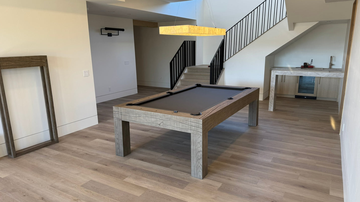 Parsons Pool Table Rustic Grey Oak in stock Delivery in 1 to 3 Days