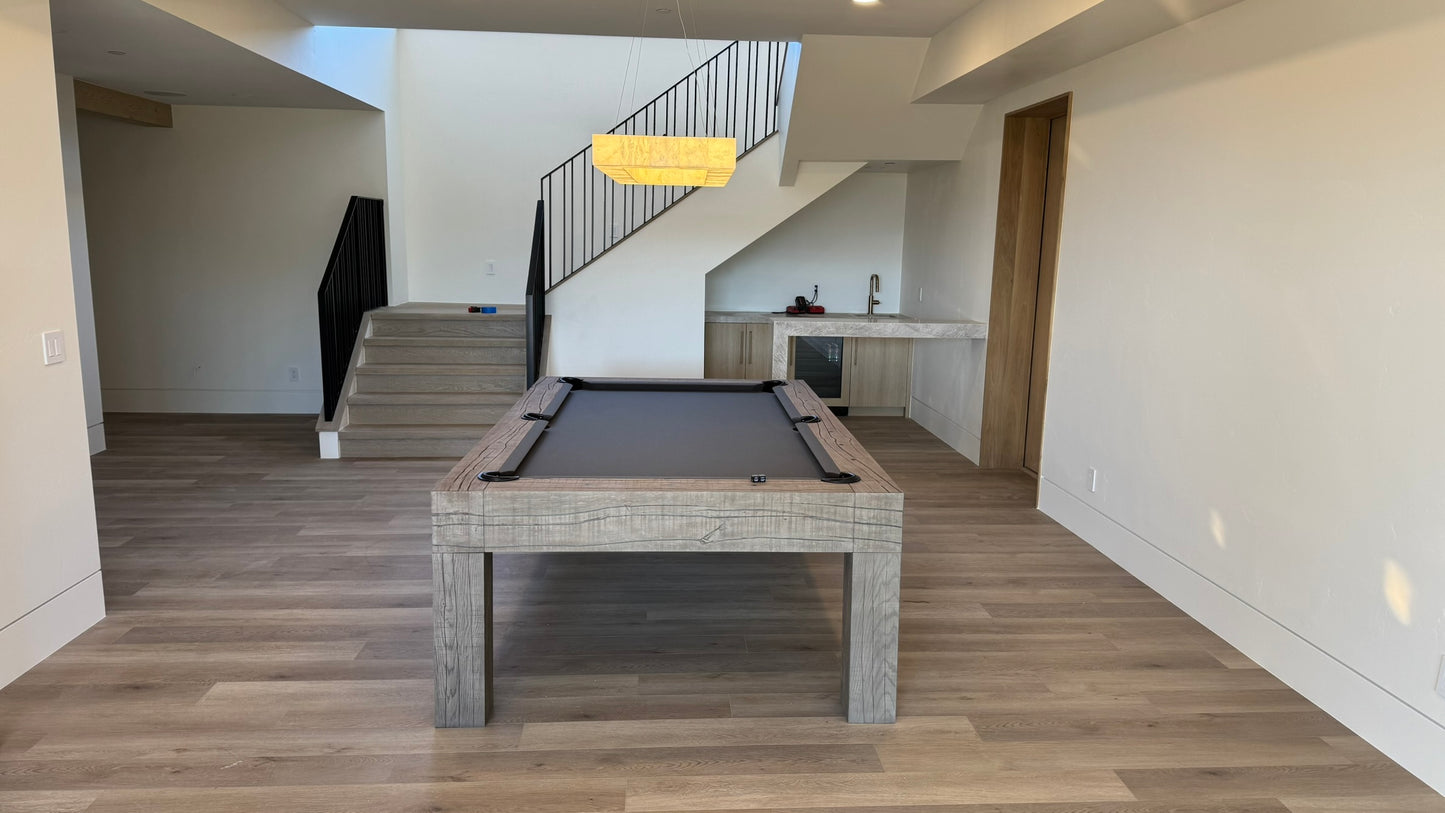 Parsons Pool Table Rustic Grey Oak in stock Delivery in 1 to 3 Days