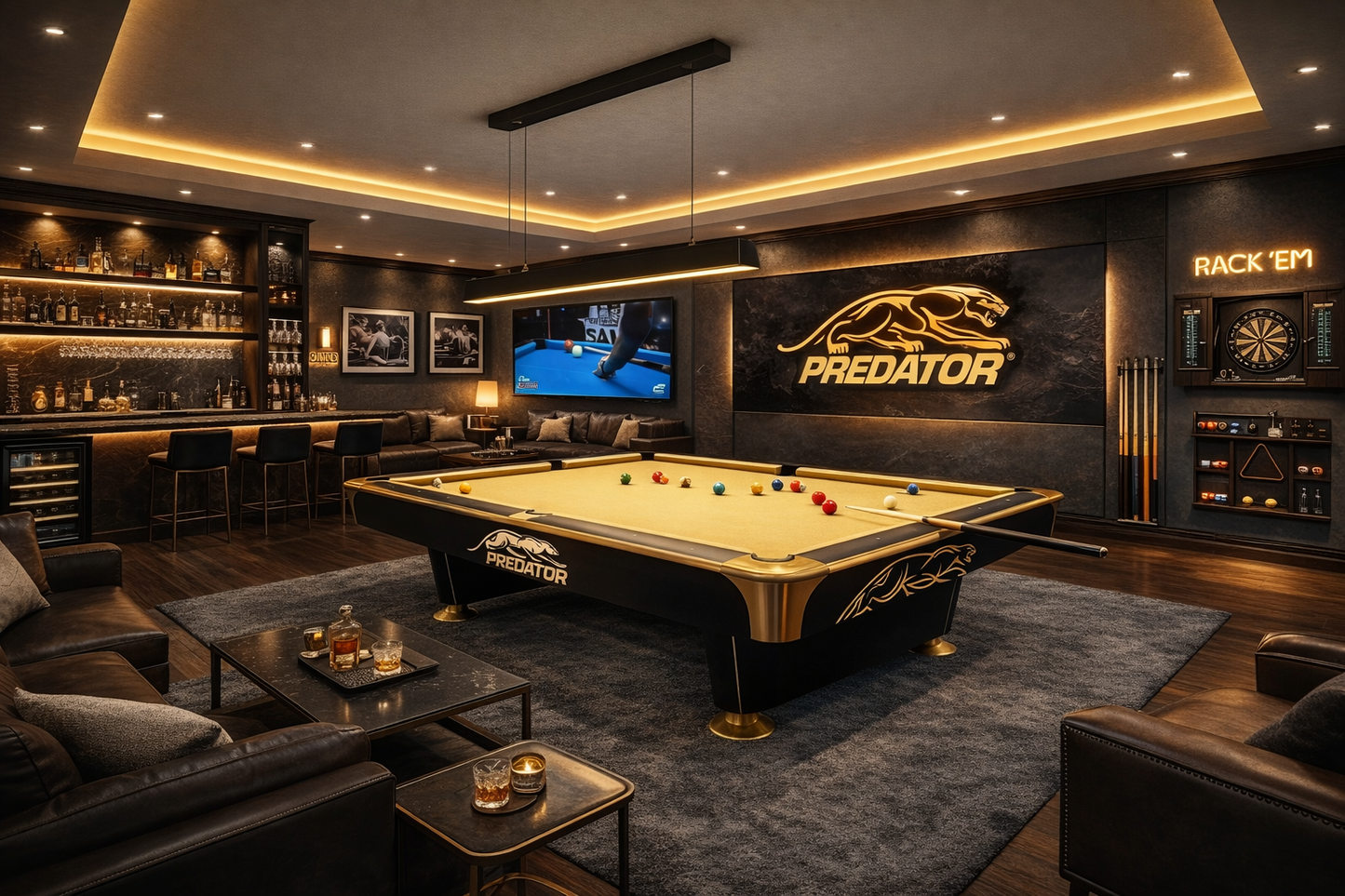 9 ft Predator ARC Slate Pool Table with Ball Return System