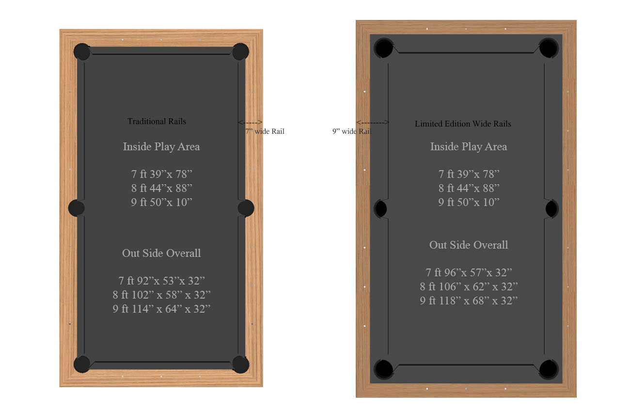 Bellagio Pool Table Oak Wood Teak Finish