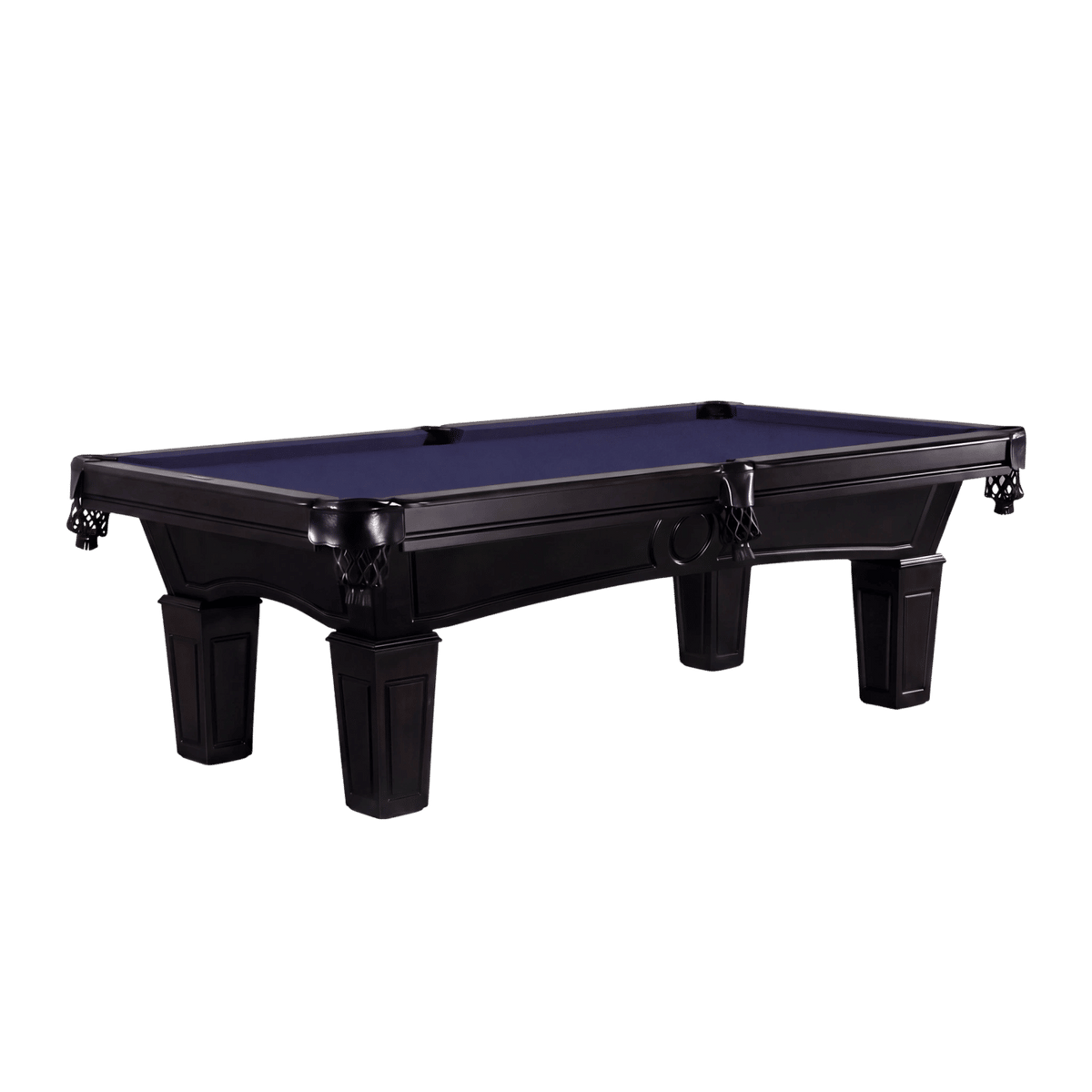CL Bailey Adrian Pool Table - The Adrian in Black with Navy cloth, Three-quarter