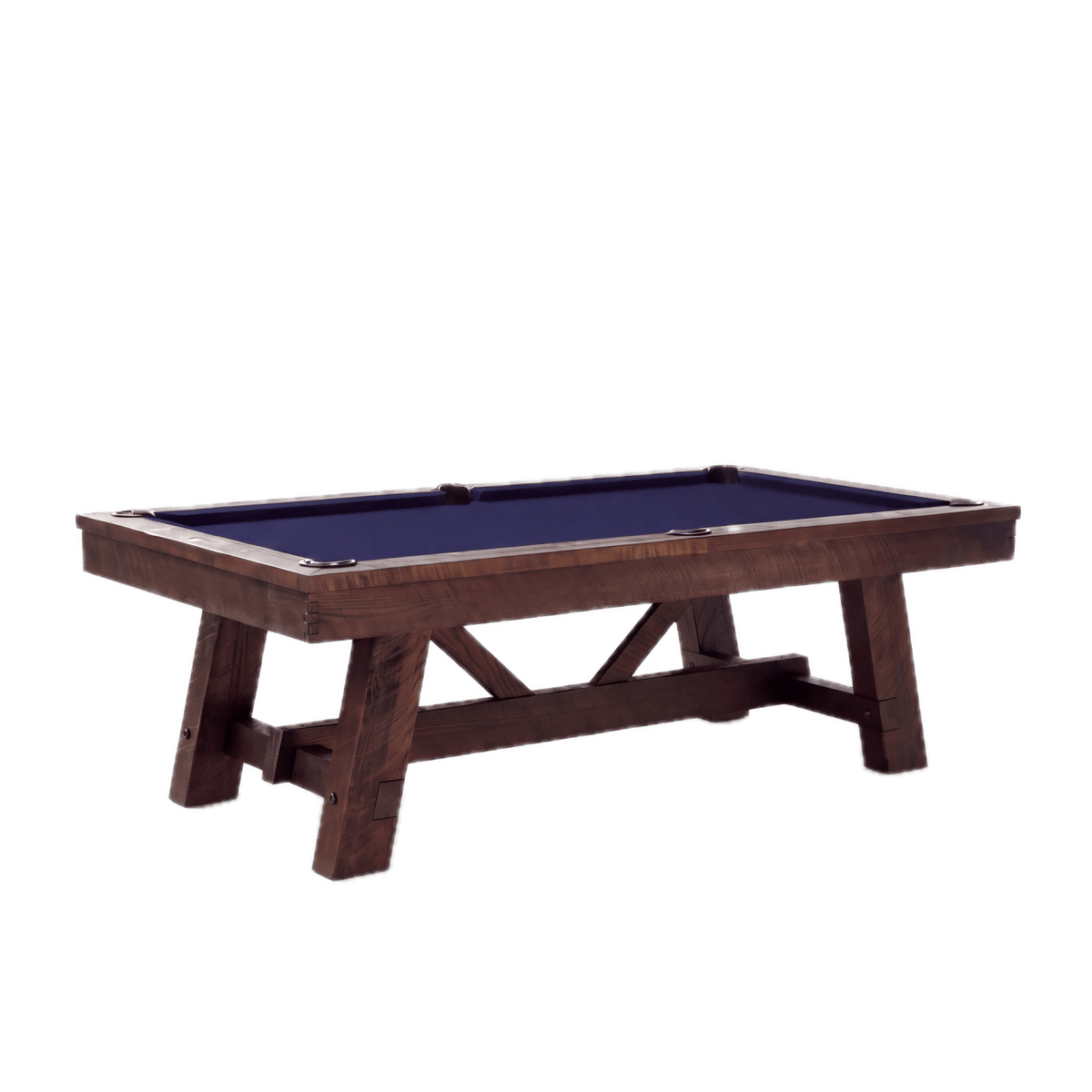 CL Bailey Tunbridge Pool Table - The Tunbridge in Weathered Brown with Navy cloth, Three-quarter