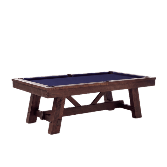 CL Bailey Tunbridge Pool Table - The Tunbridge in Weathered Brown with Navy cloth, Three-quarter