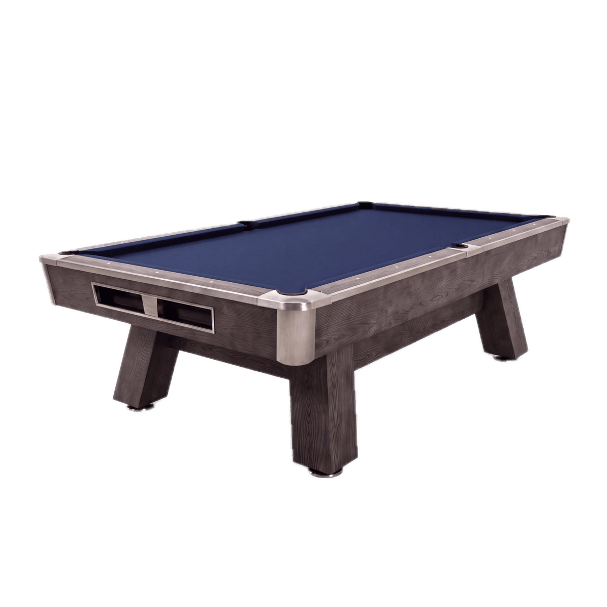 CL Bailey Velocity Tournament Pool Table - Velocity Tournament in Smoked Grey Oak with Navy cloth, Three-quarter