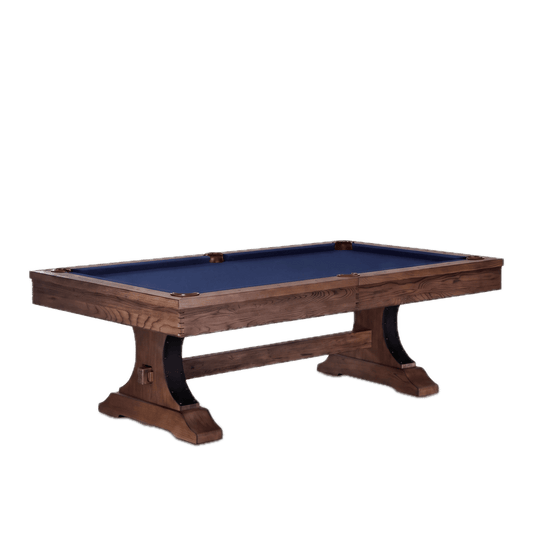 CL Bailey Viking Pool Table - The Viking in Antique Oak with Navy cloth, Three-quarter